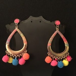 Pom Pom Multicolored Earrings